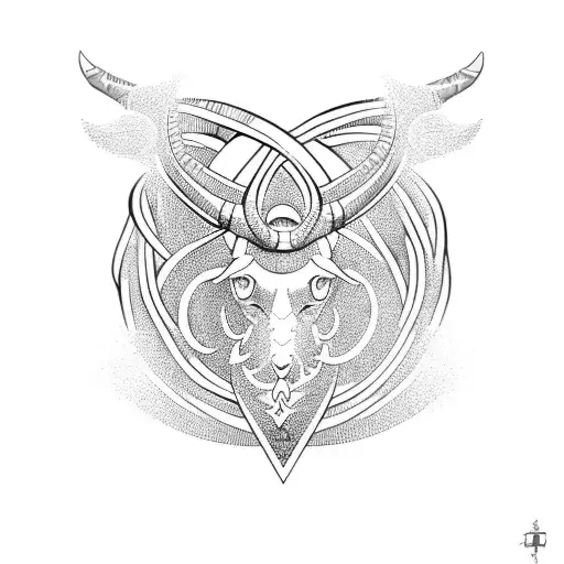 Capricorn Symbol On Eternal Knot