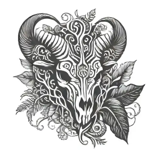 Ram Skull In Thicket