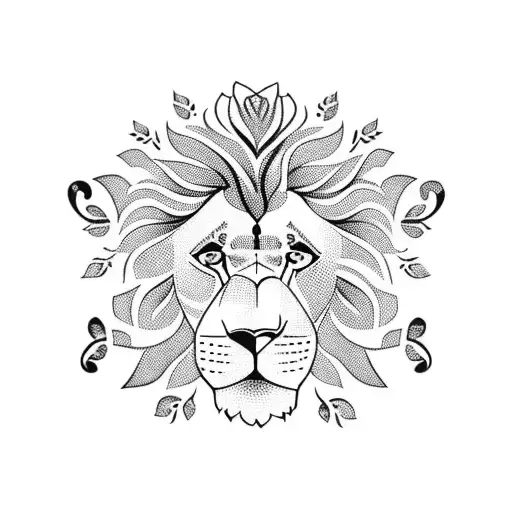 Daughter With Flower And Lion