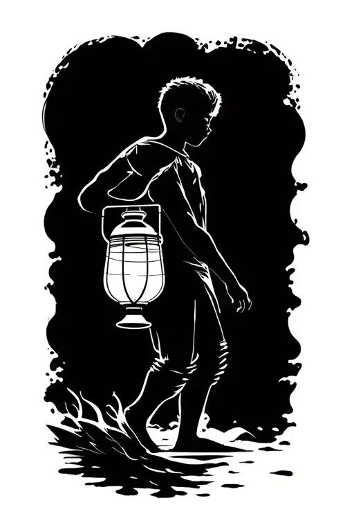 Boy Following Lantern