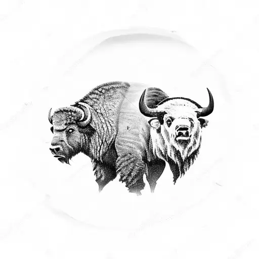 Circle With Bison And Bear