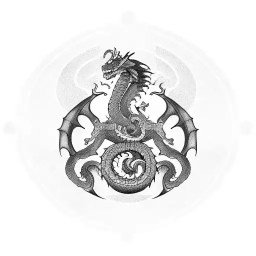 Libra Scale With Dragon