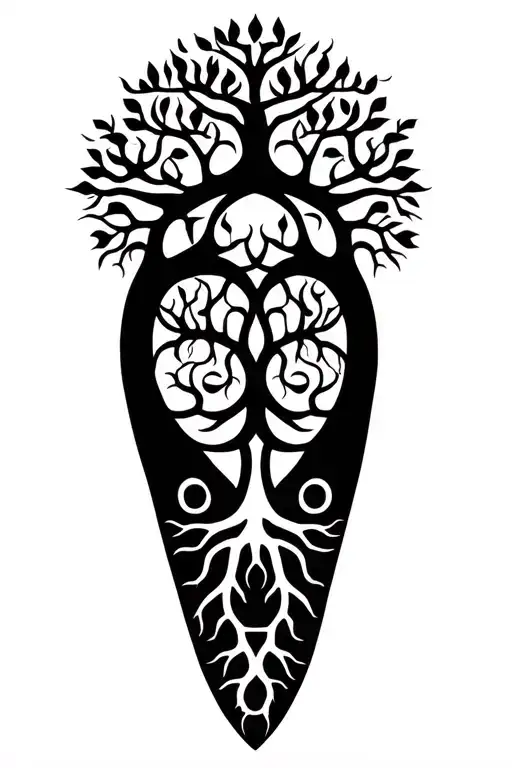 Anglo Saxon Tree Of Life With Roots