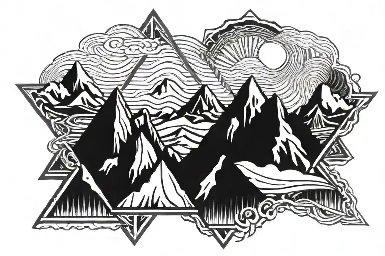 Triangle Shape Mountain Range