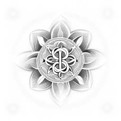 Christian Cross And Flower Of Life
