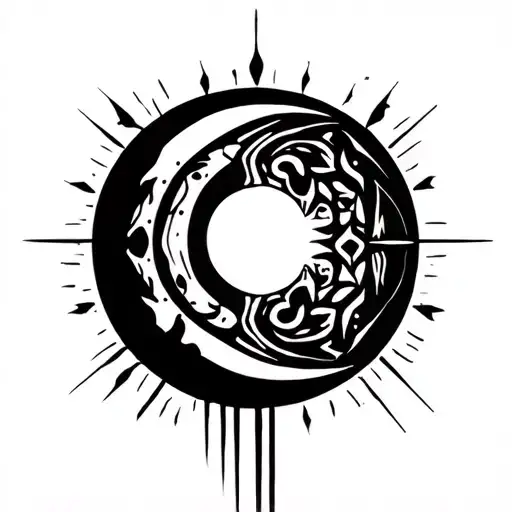 Simple Uppside Down Cross Go Inside Moon