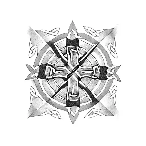 Three Celtic Crosses On A Utah Mountain With Pine Trees