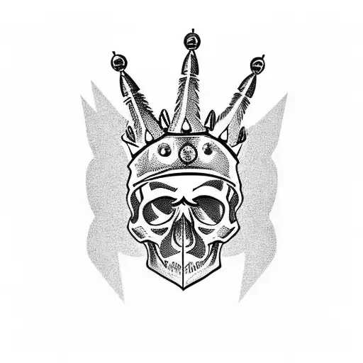 Skull Wearing A Missile Crown