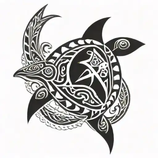 Turtle Sun Ray Shark Tooth Ocean Spearhead