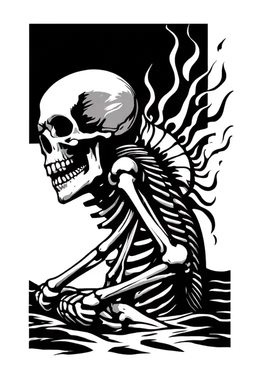 A Buring Skeleton Under The Sun