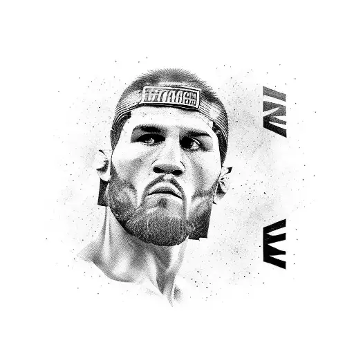 Create A Realistic Portrait Of A Famous Fighter With Elements Representing Your Favorite Sport