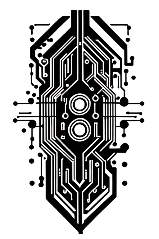 Circuit Board Tattoo Design