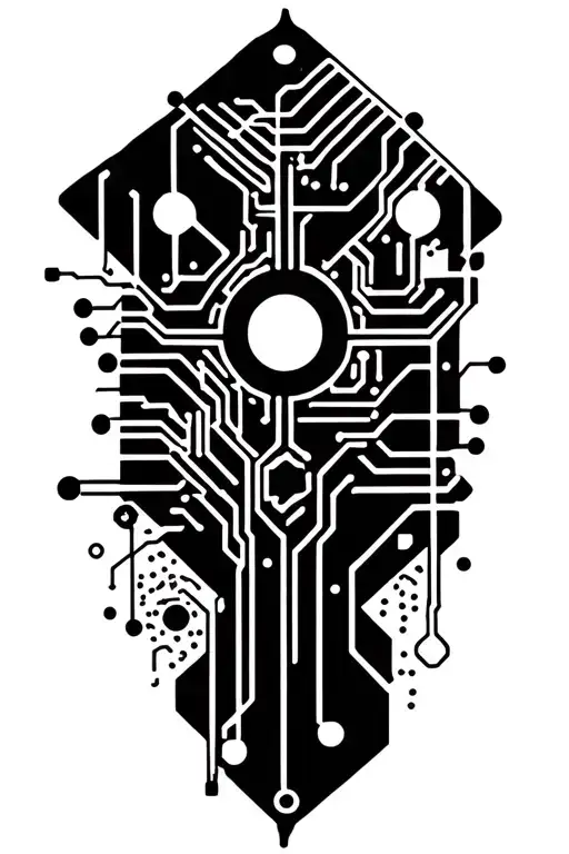 Circuit Board Tattoo Design