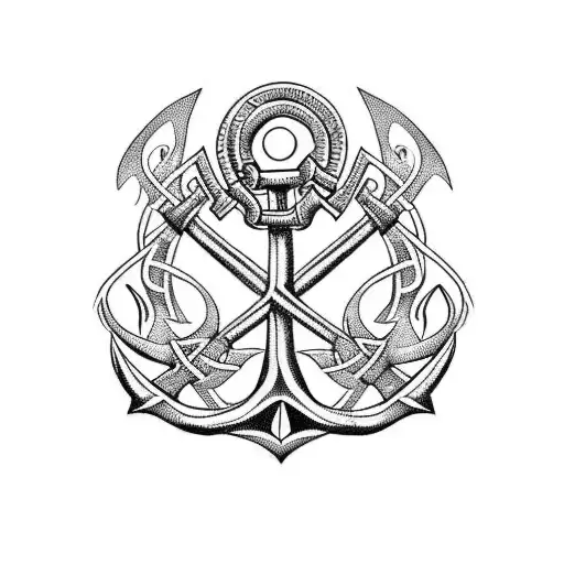 Celtic Arm Ocean Waves Anchor