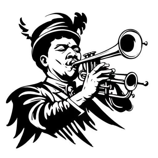 Angel Moroni Playing A Dizzy Gillespie Style Trumpet