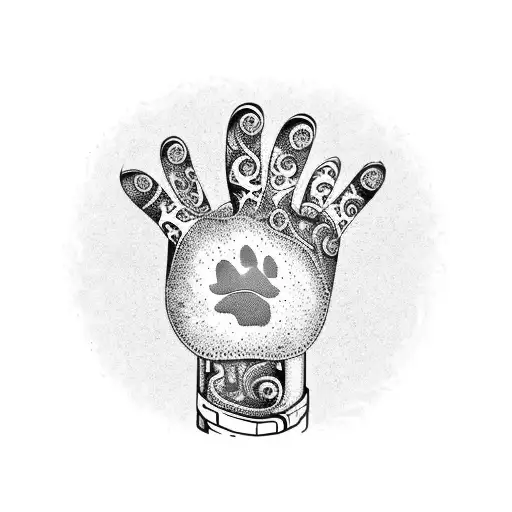 Cat Paw In Purple Heart