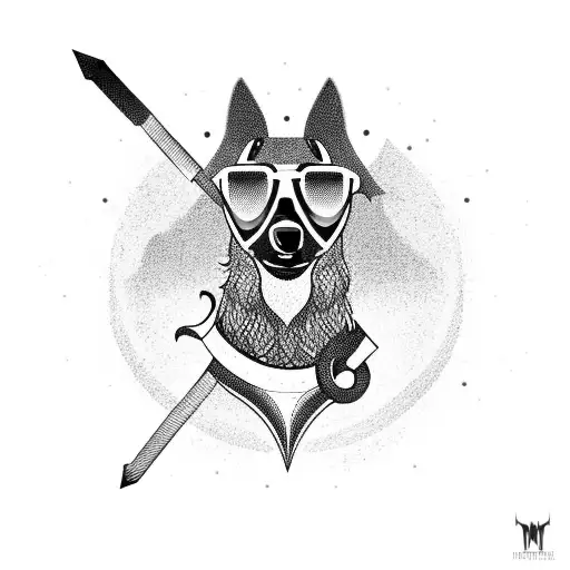 Dachshund Made Up Of Norse Items Mjolnir Wolf