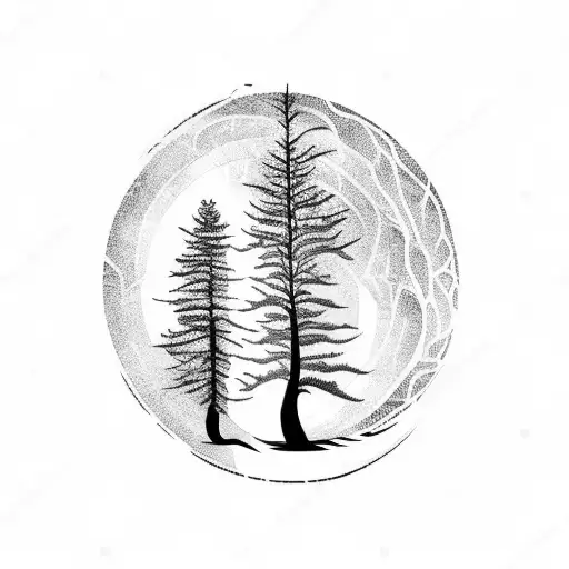 Tree Inside The Crescent Moon