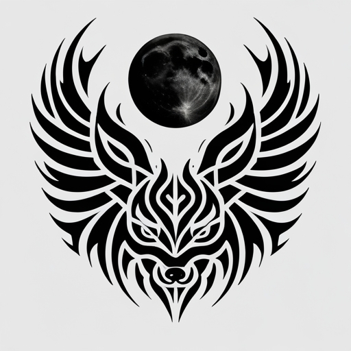 Moon’s Silent Wings of the Wolf Tattoo idea