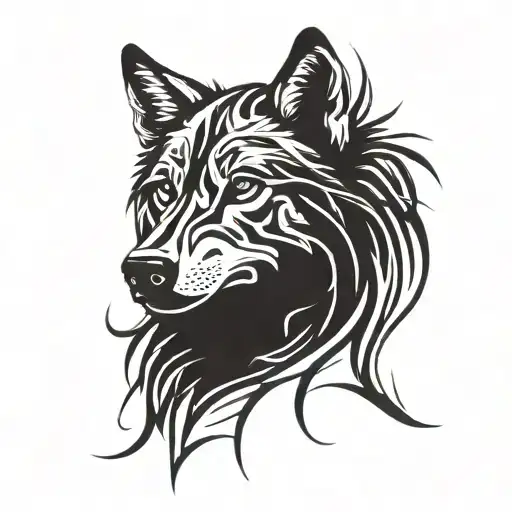 Wolf With Scars Face