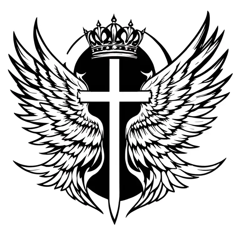 Cross Angel Wings Crown
