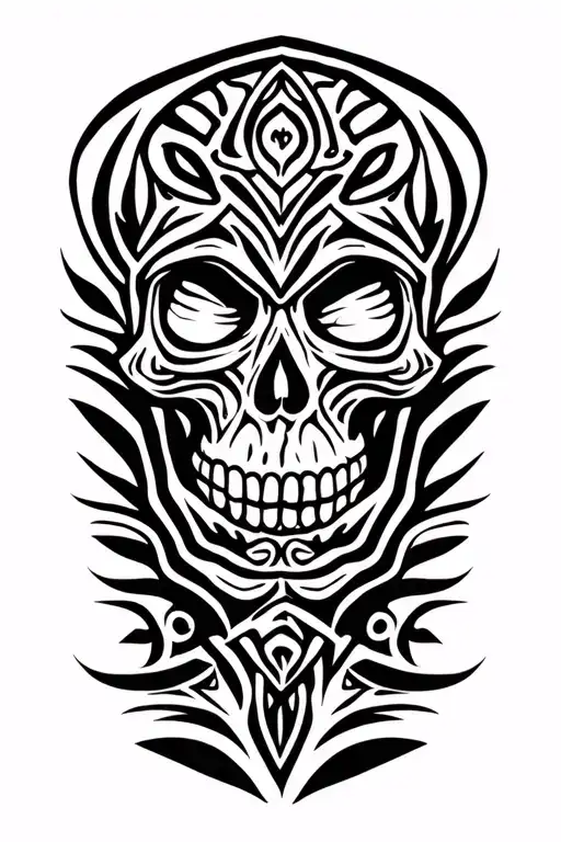 Polynesian Tribal Music Skull Metal Band Logos