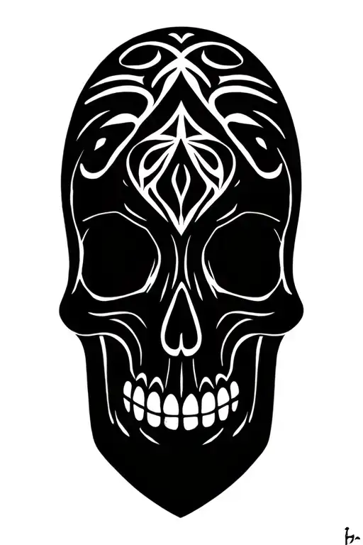 Polynesian Music Skull Metal Inspired Design