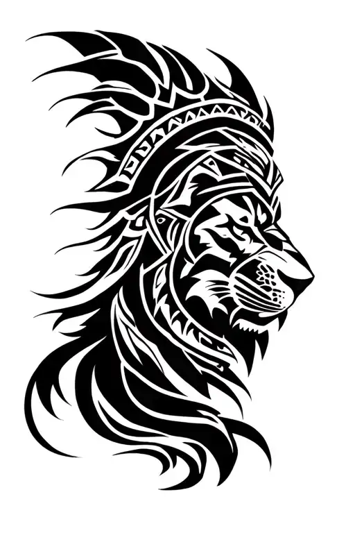 Half Lion Half Warrior Helmet Merged