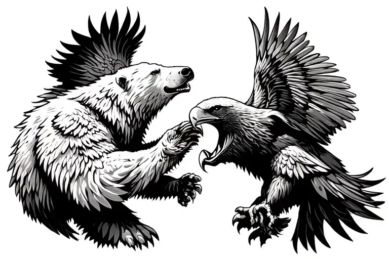 Polar Bear And Eagle Fight Scene