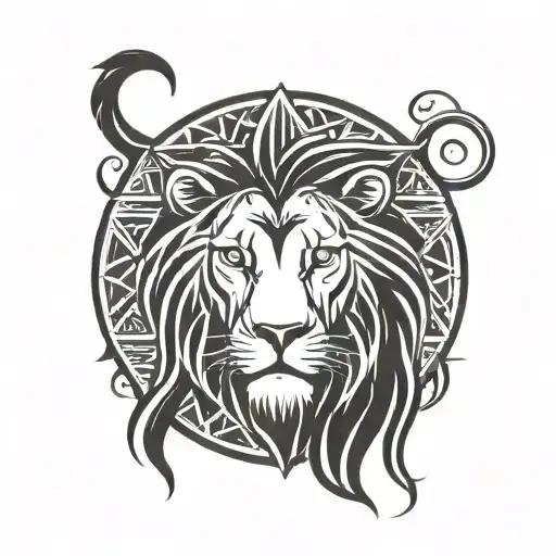 Lion Head In Circle