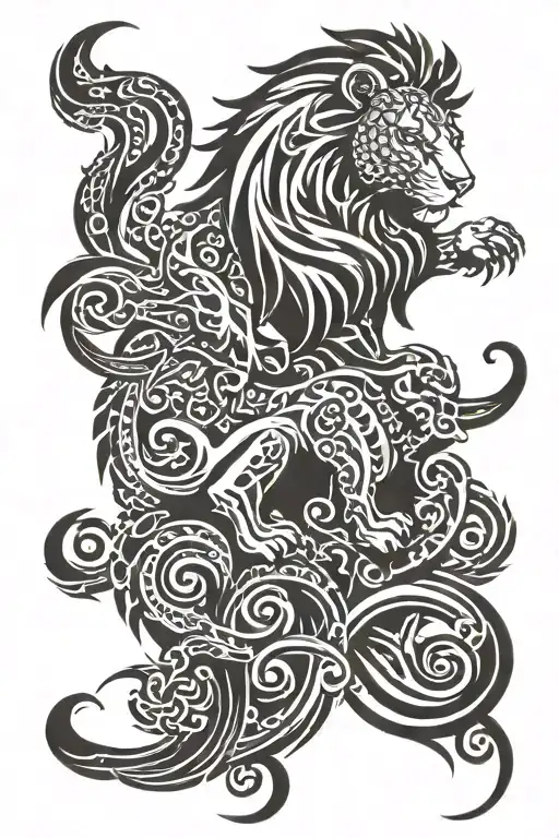 Lion With 4 Phoenix