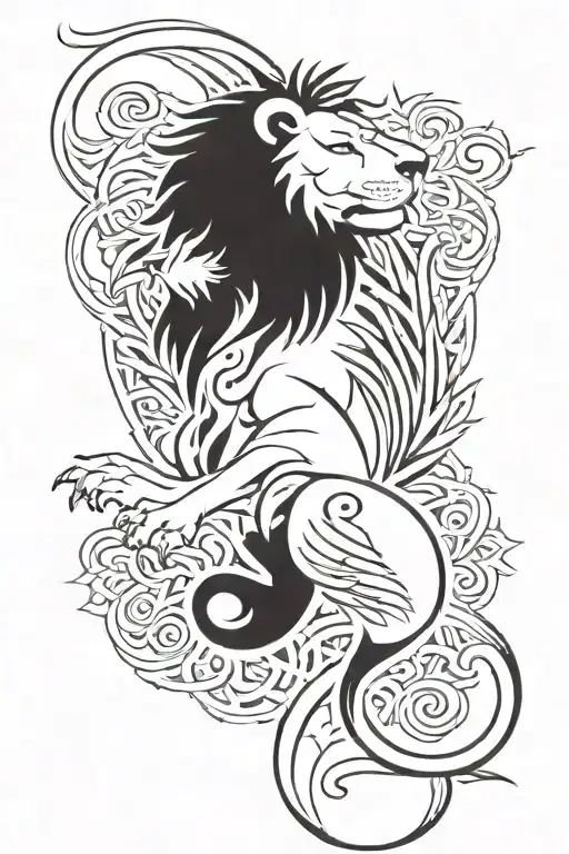 Lion With 4 Phoenix
