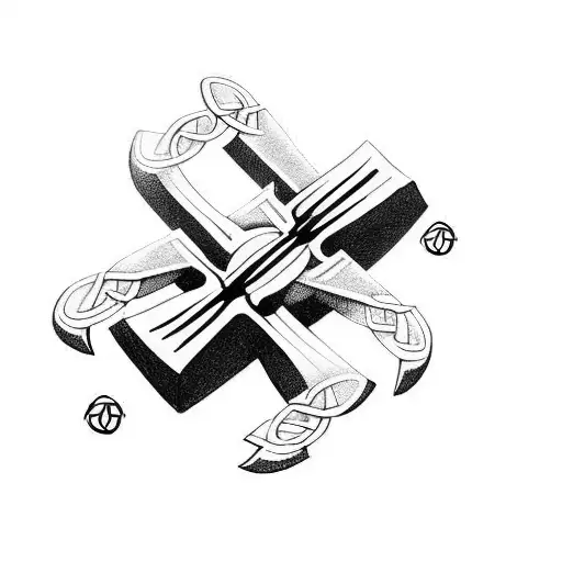 Celtic Cross With A Crucifixion Nail Through It