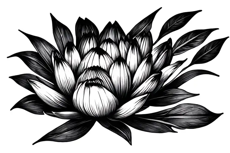 Watercolor Protea Flower