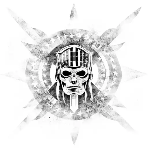 Fallen Warrior And American Flag