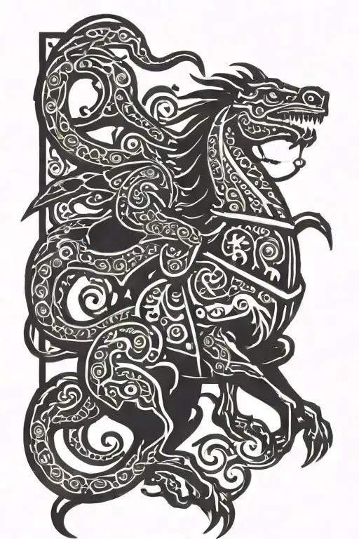 San Jorge On A Horse Killing A Dragon