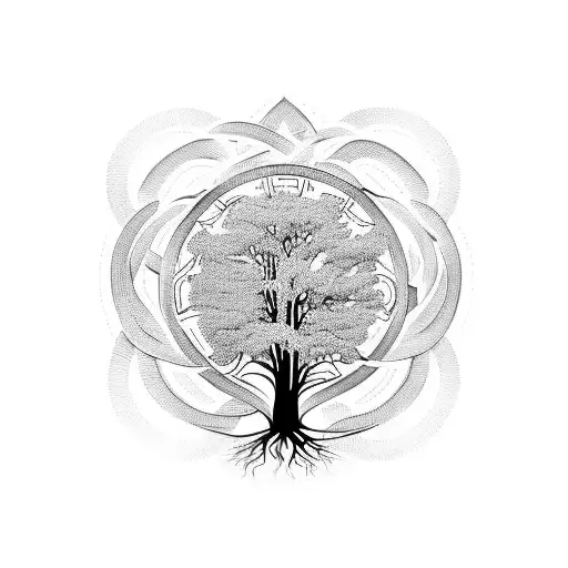 The Tree Of Life With Big Roots Underground