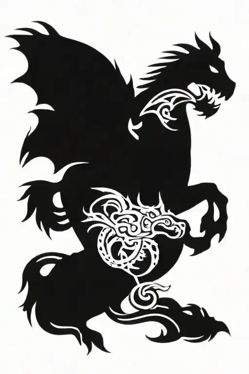 San Jorge On A Horse Killing A Dragon