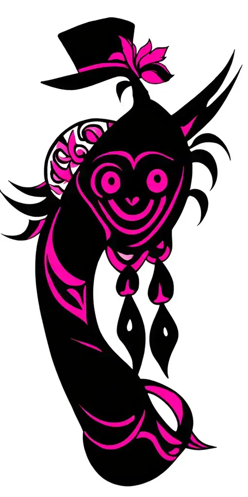 Tribal Pink With A Hat