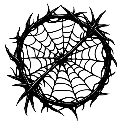 Spiderwebs Inside A Crown Of Thorns On A Elbow