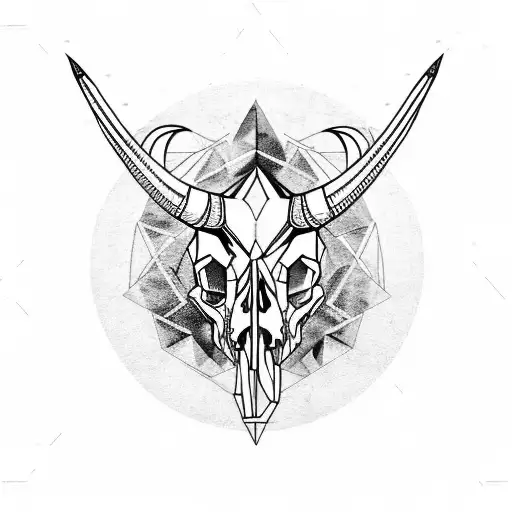 Capricorn Skull Geometric
