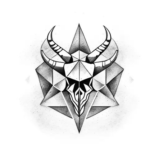 Capricorn Skull Geometric