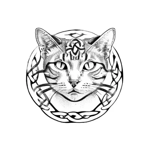 Celtic Cat Head