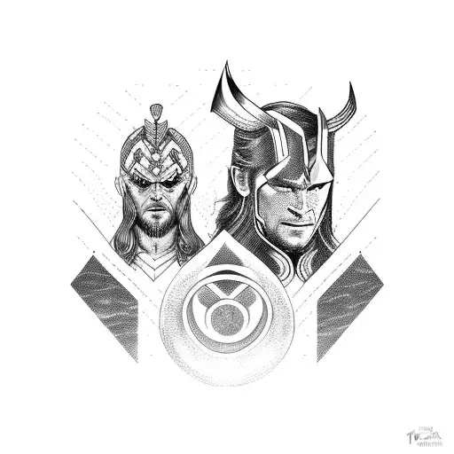 Thor And Loki Nordic Lines