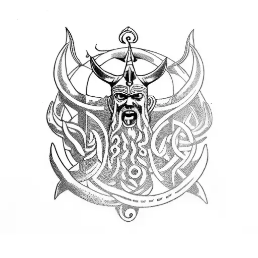 Barco Vikingo Un Trident De Poseido I Els Corbs De Odin