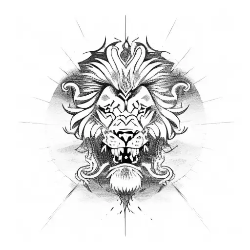 A Lion And Dragon Engaged In A Fierce Kung Fu Battle In A Sketch Style