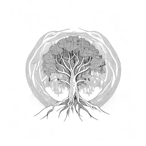The White Tree Of Gondor With Its Roots Spreading Across The Client's Arm