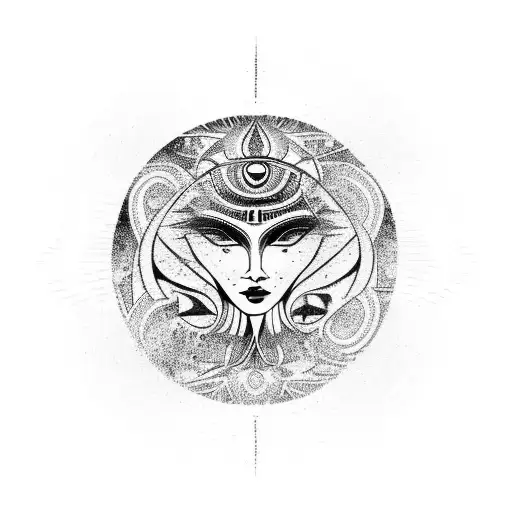 Shamanic Female Symbol Of Merging With The Earth And Rebirth