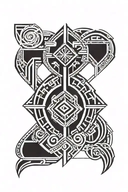 Polynesian Tattoo Line Geometrical Design Featuring Forearm