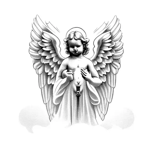 Angel Cherub From The Old Covenant With Lightning's